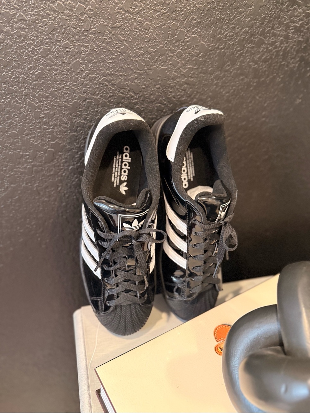adidas Black and White Classic Shell-Toe Sneakers
